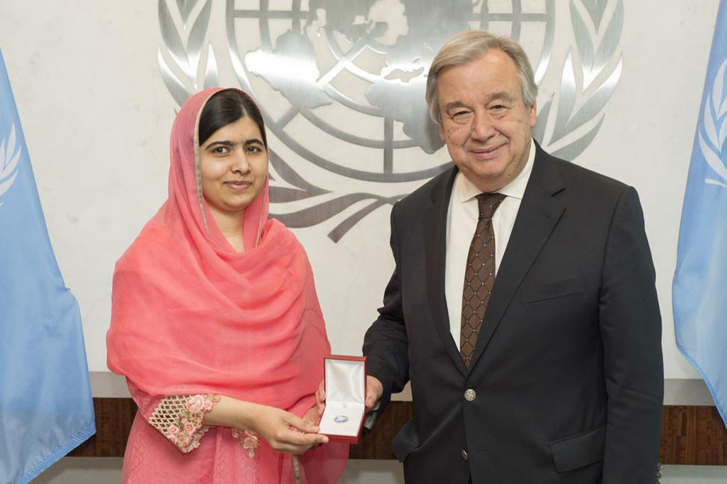 Malala Yousafzai UN Secretary General António Guterres